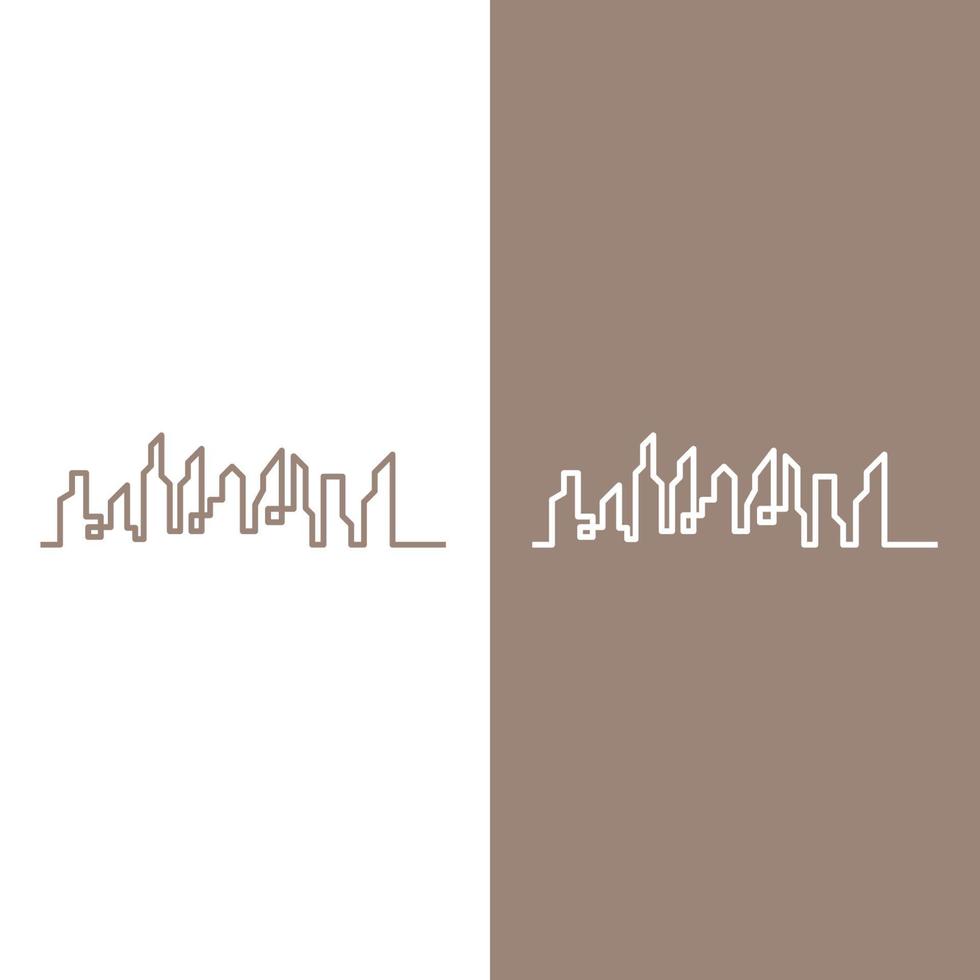 moderne skyline van de stad illustratie in plat ontwerp vector