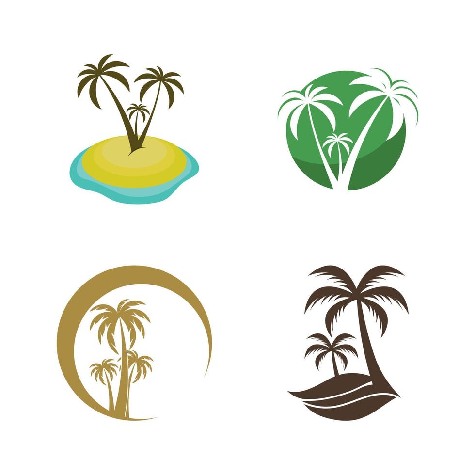 palmboom zomer logo sjabloon vector