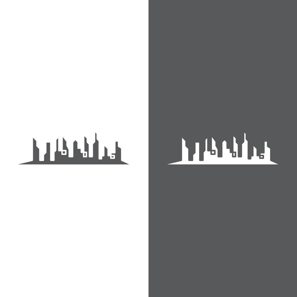 moderne skyline van de stad illustratie in plat ontwerp vector