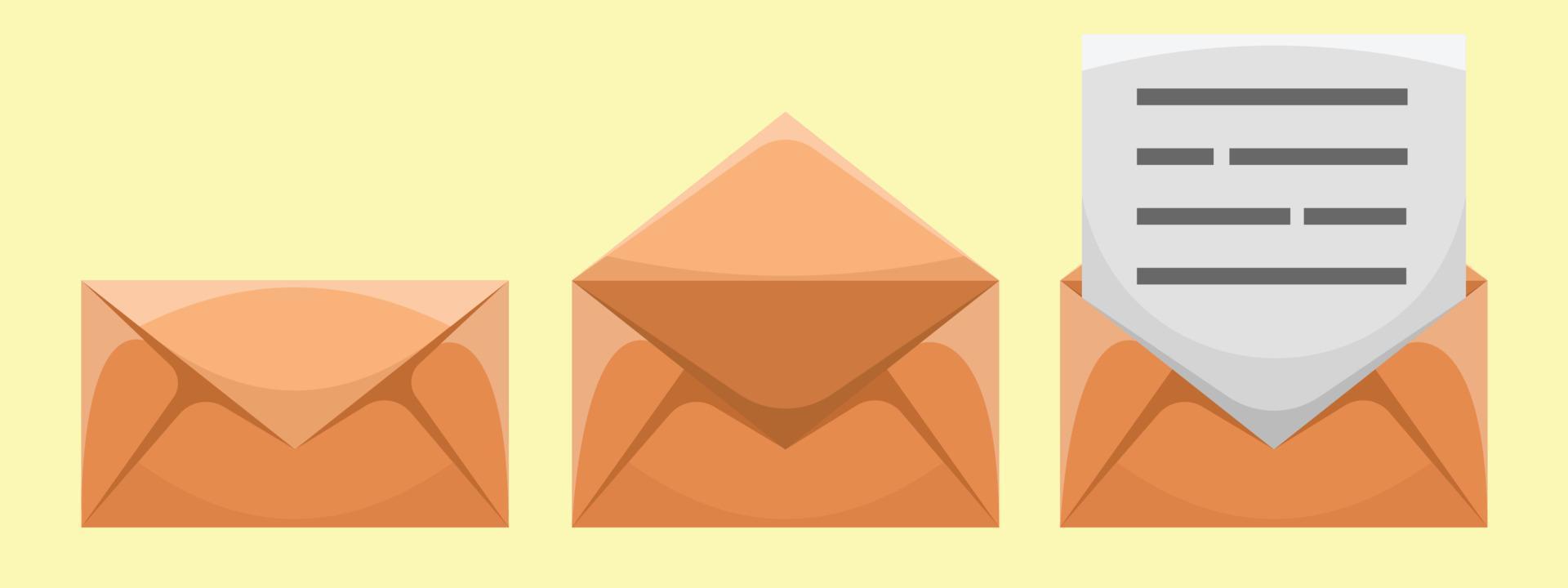 set van envelop mail vectorillustratie vector