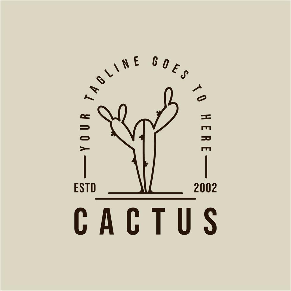 cactus lijn kunst logo minimalistische vector illustratie sjabloon pictogram grafisch ontwerp. eenvoudig botanisch bij woestijnteken of symboolconcept met typografiestijl