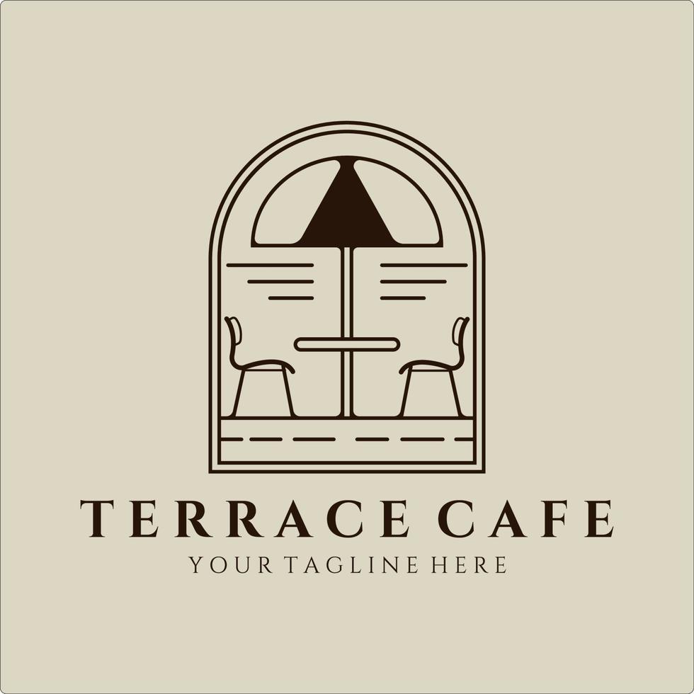 terras café lijn kunst logo minimalistische vector illustratie sjabloonontwerp. straatvoedsel restaurant coffeeshop voor logo badge concept bedrijf