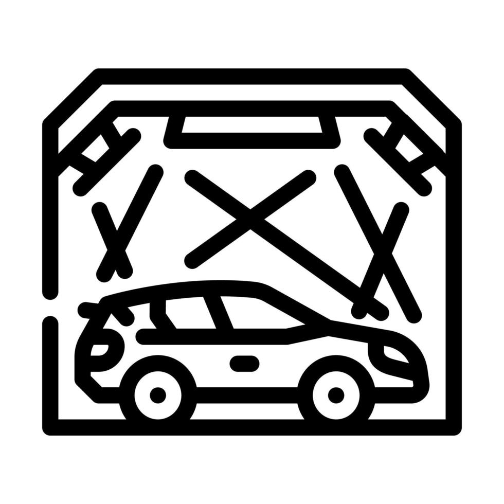 garagebox voor auto polijsten lijn pictogram vectorillustratie vector