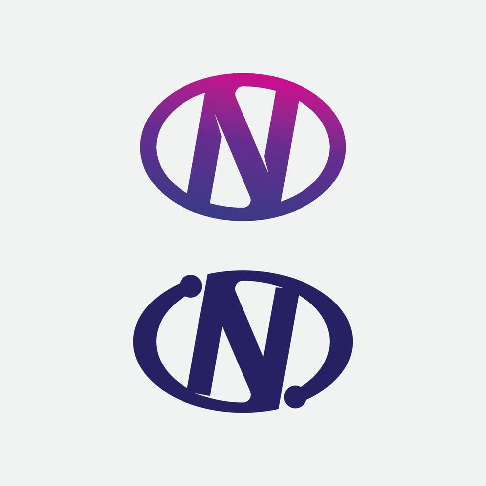 n letter logo en lettertype identiteit ontwerp grafische vectorsjabloon vector