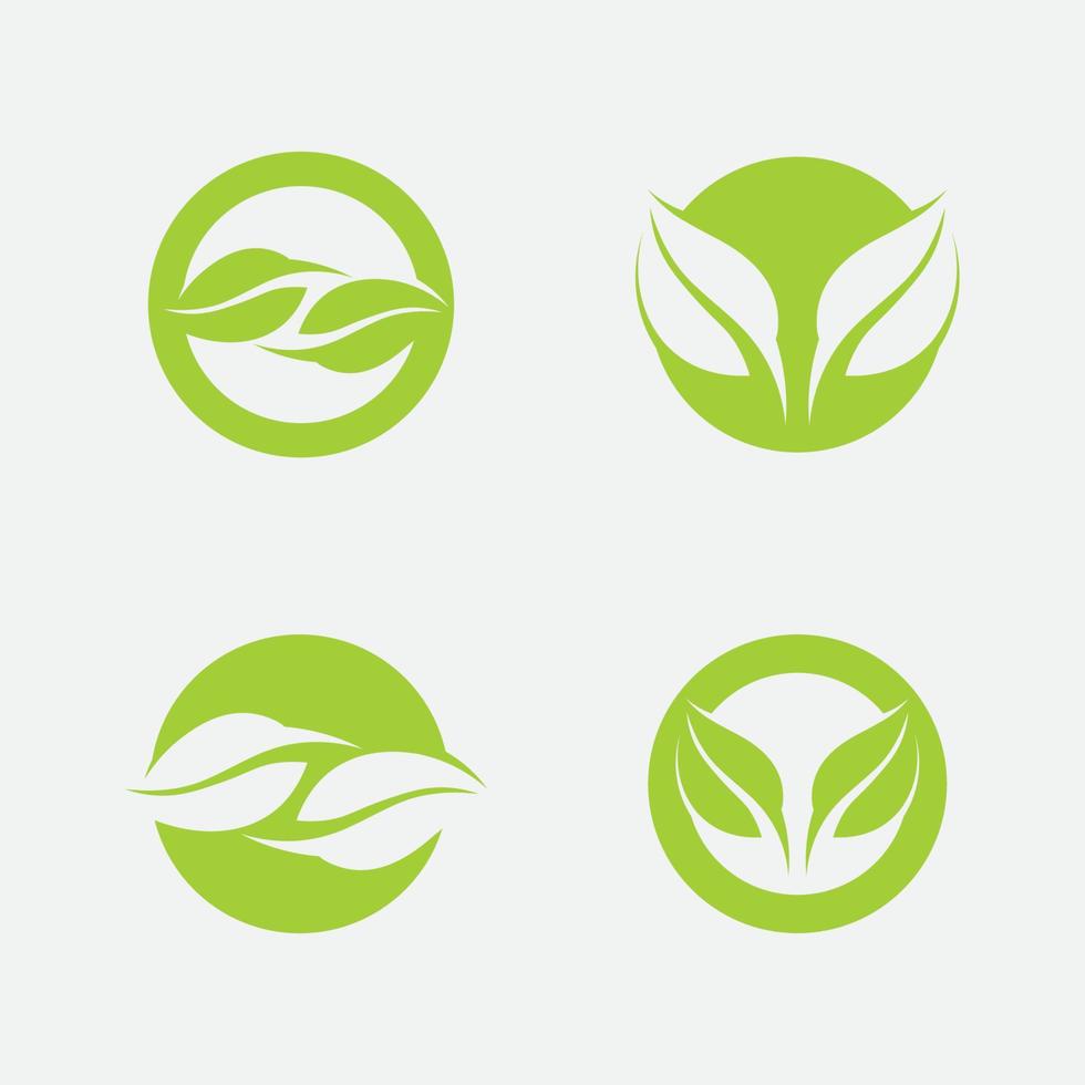 blad en natuur boom set logo voor zakelijke vector groene plant ecologie ontwerp