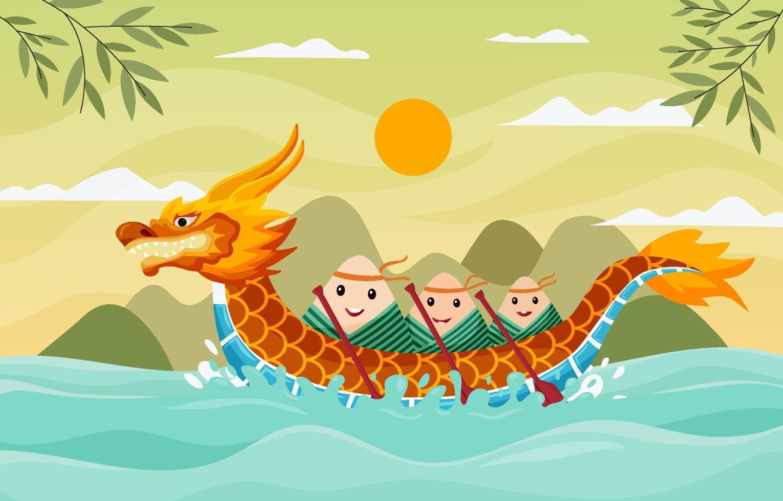 Dragon Boat Festival achtergrond vector