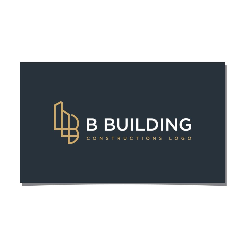 b gebouw constructie logo ontwerp vector