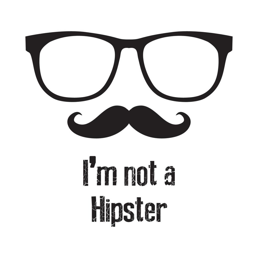 ik ben geen hipster t-shirt.kan worden gebruikt voor t-shirt print, mok print, kussens, fashion print design, kinderkleding, baby shower, begroeting en ansichtkaart. t-shirt ontwerp vector