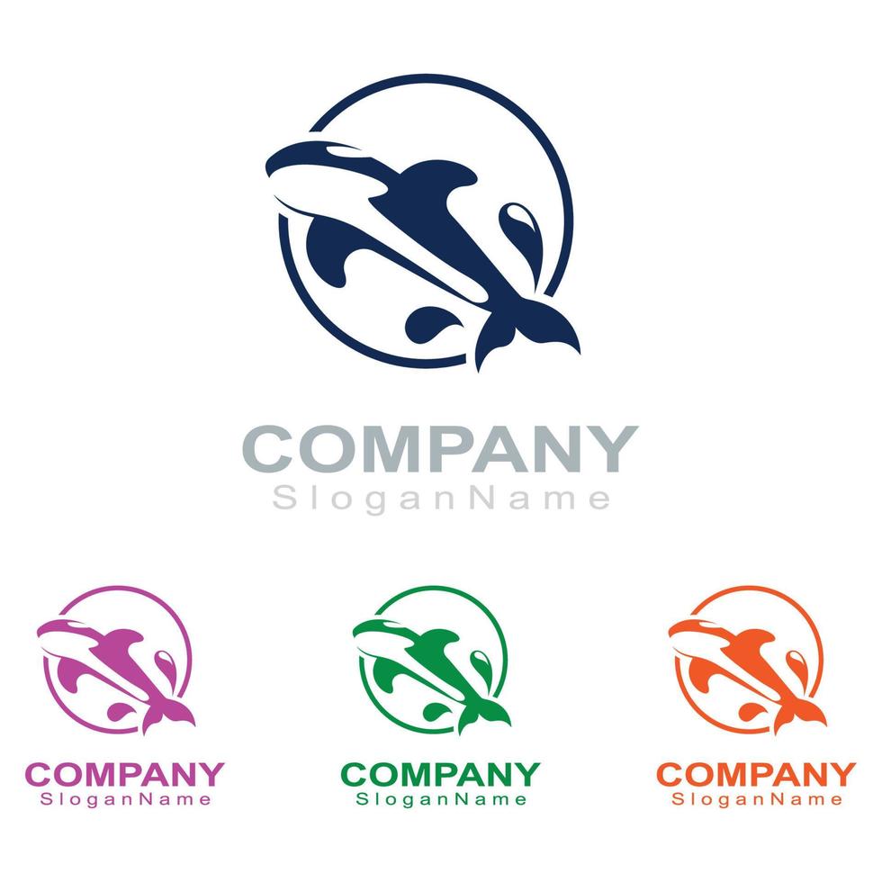 orca logo afbeelding van walvis dier zee ontwerp illustratie icon vector