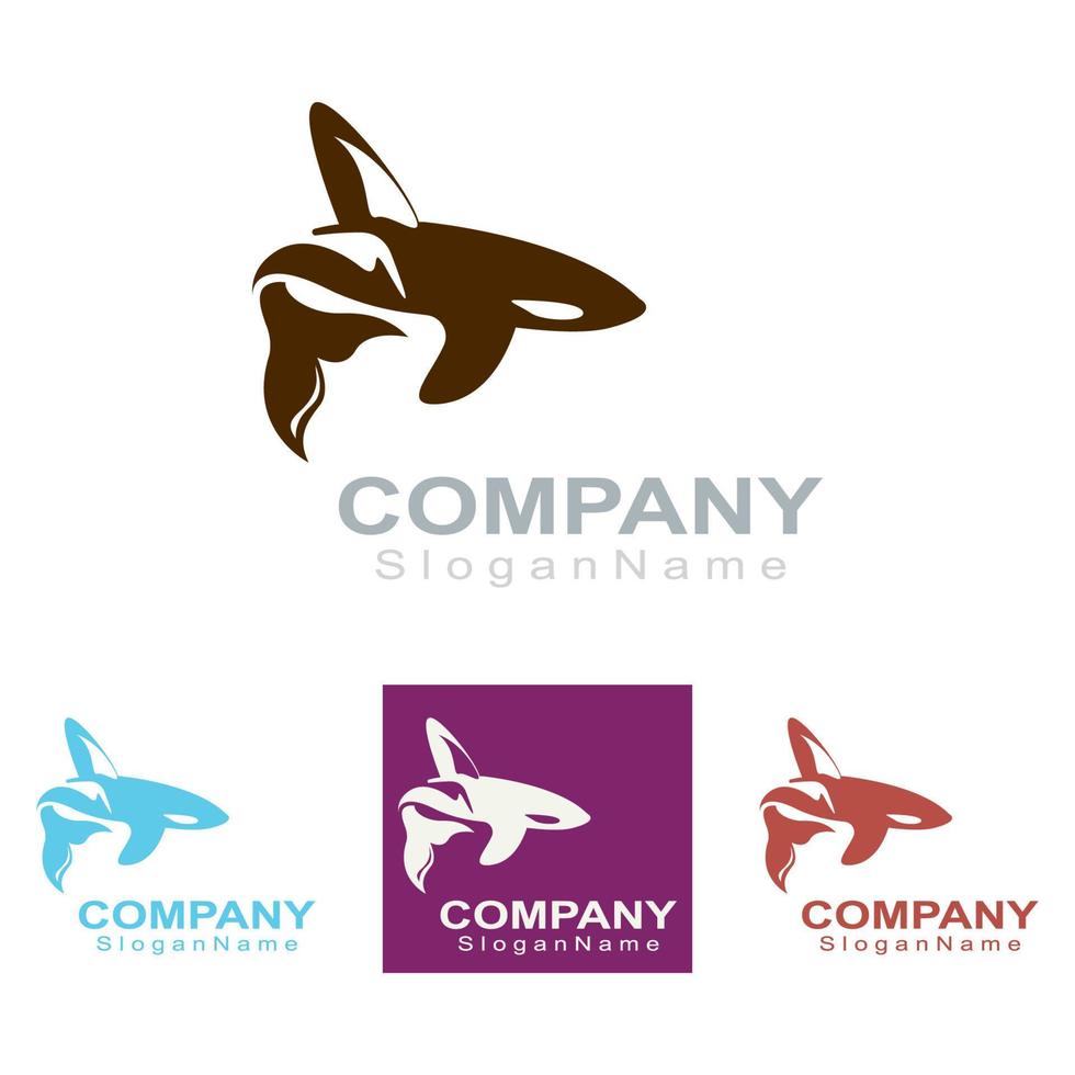 orca logo afbeelding van walvis dier zee ontwerp illustratie icon vector