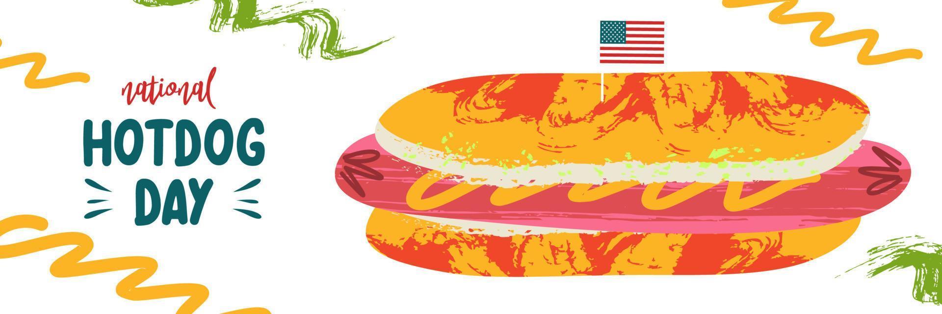 hotdog. Fast food. worst in een broodje. vectorillustratie. vector