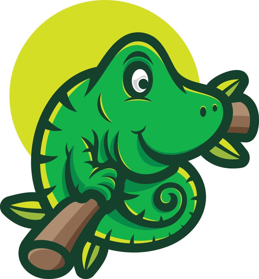 kameleon logo mascotte cartoon vector