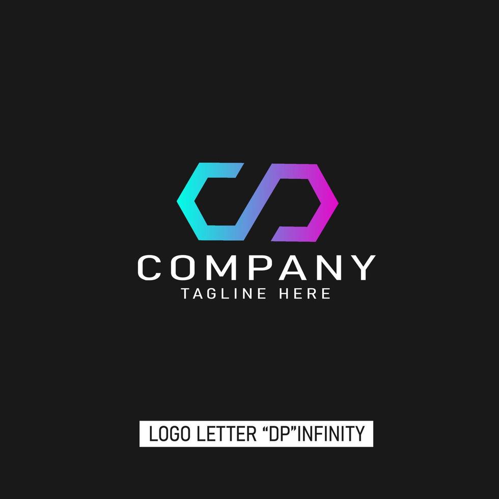 dp letter, oneindig logo vector, onbeperkt logo, modern design logo vector