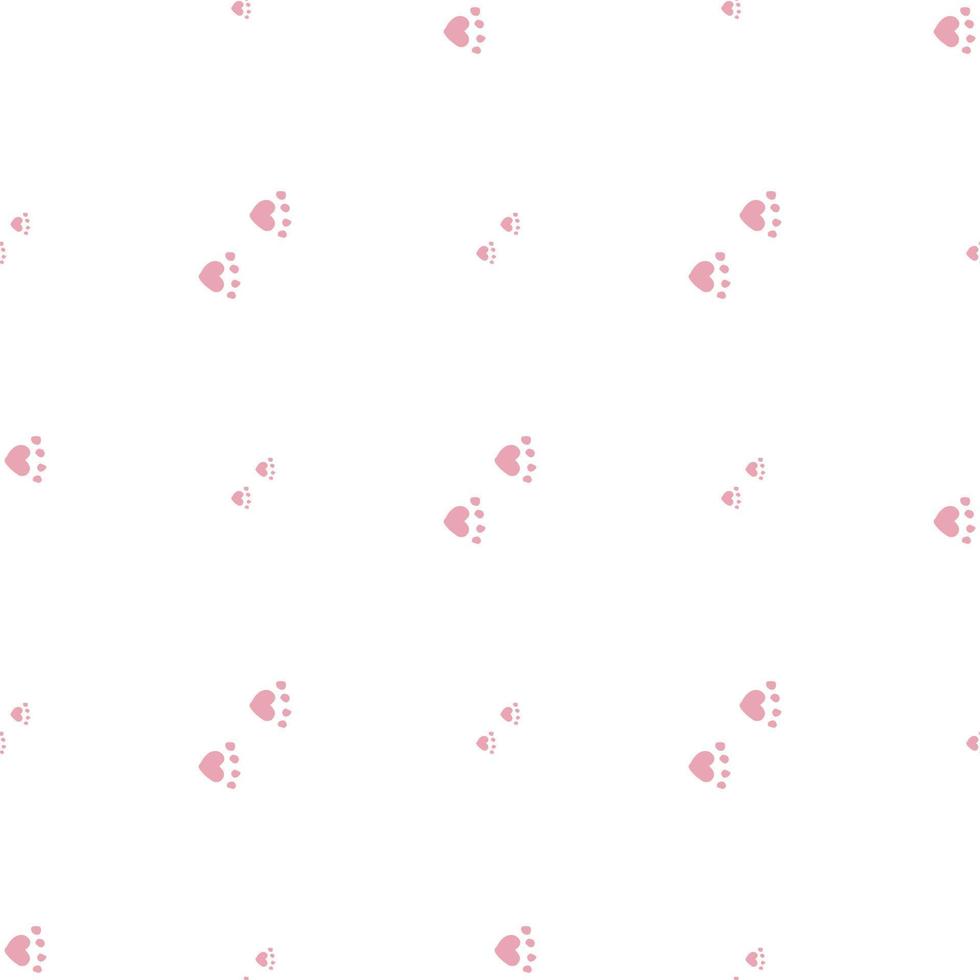 naadloze achtergrond met roze kattensporen. eindeloze patroon op witte achtergrond voor uw ontwerp. vector