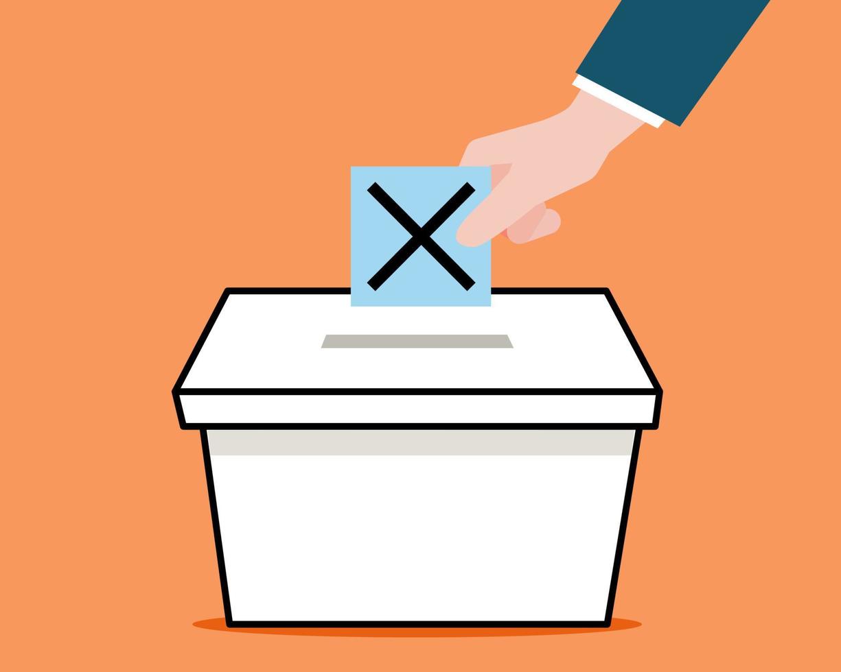 stembiljet voor verkiezingsstem met stembus vector