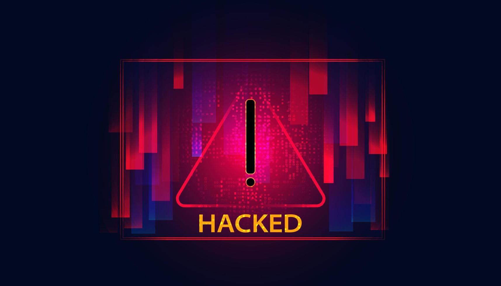 abstract hack waarschuwing concept interface scherm rood systeem waarschuwing dat het systeem is gehackt in de systeemcomputer vector