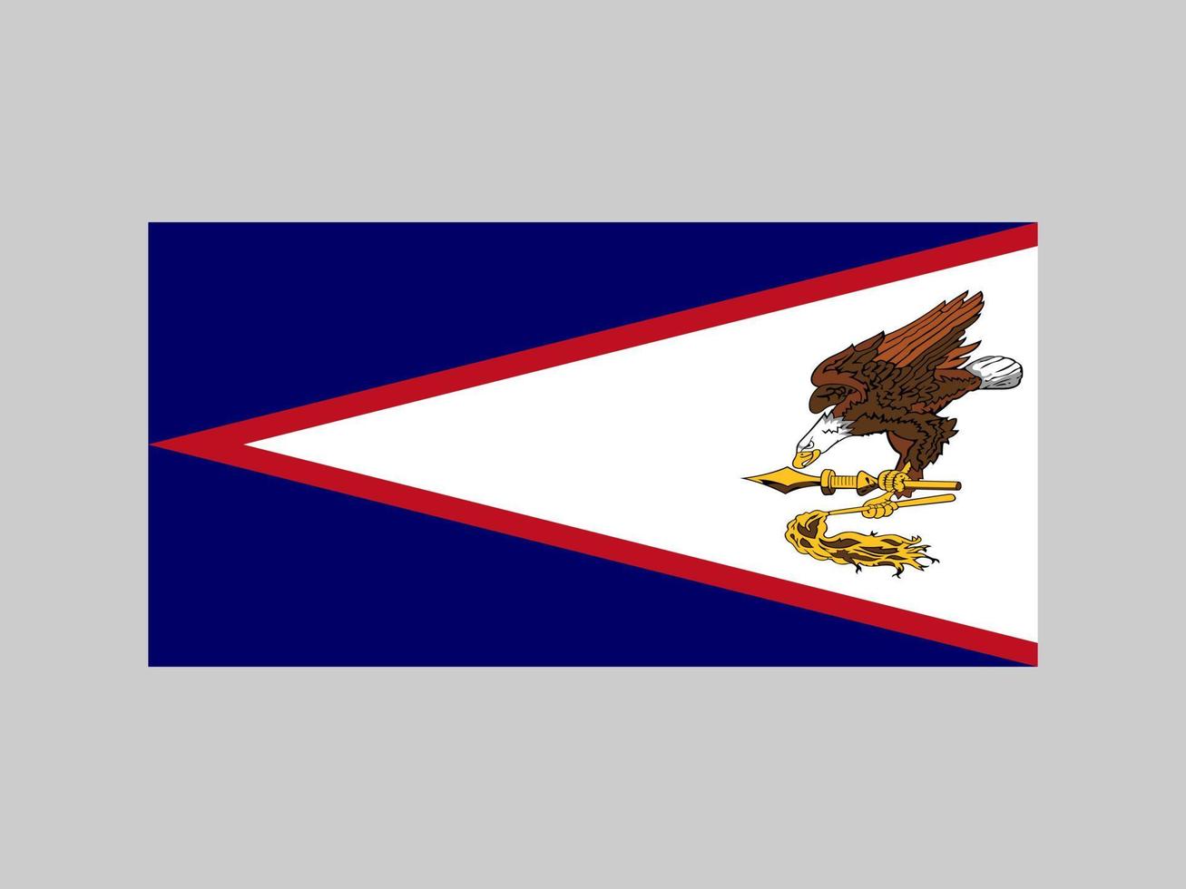 vlag van amerikaans samoa, officiële kleuren en verhoudingen. vectorillustratie. vector