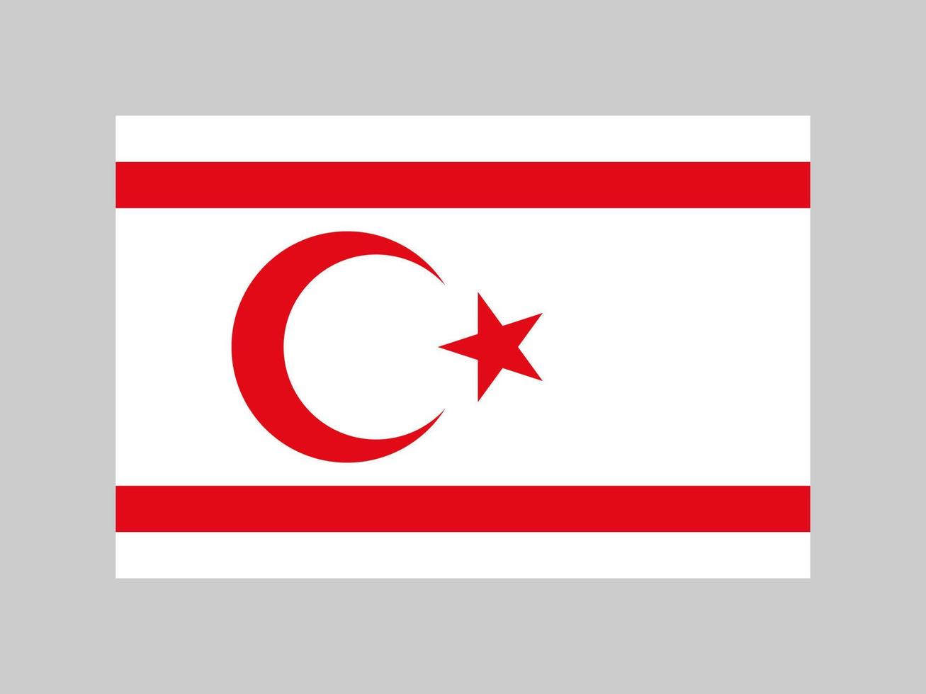 Turkse Republiek Noord-Cyprus vlag, officiële kleuren en verhouding. vectorillustratie. vector