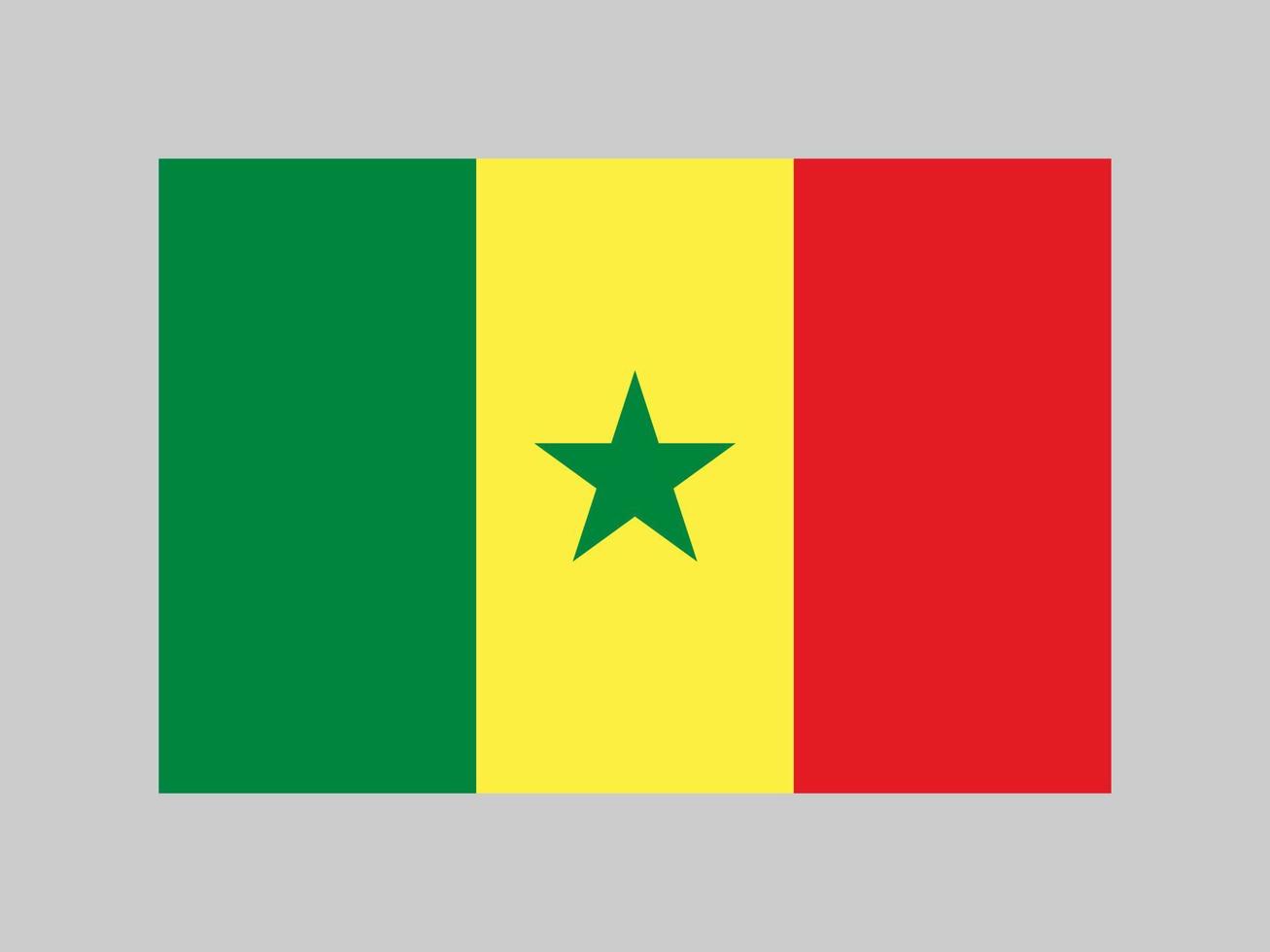 Senegalese vlag, officiële kleuren en verhoudingen. vectorillustratie. vector