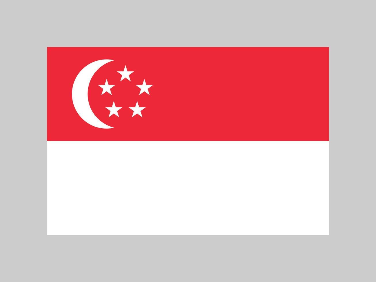 vlag van singapore, officiële kleuren en verhoudingen. vectorillustratie. vector