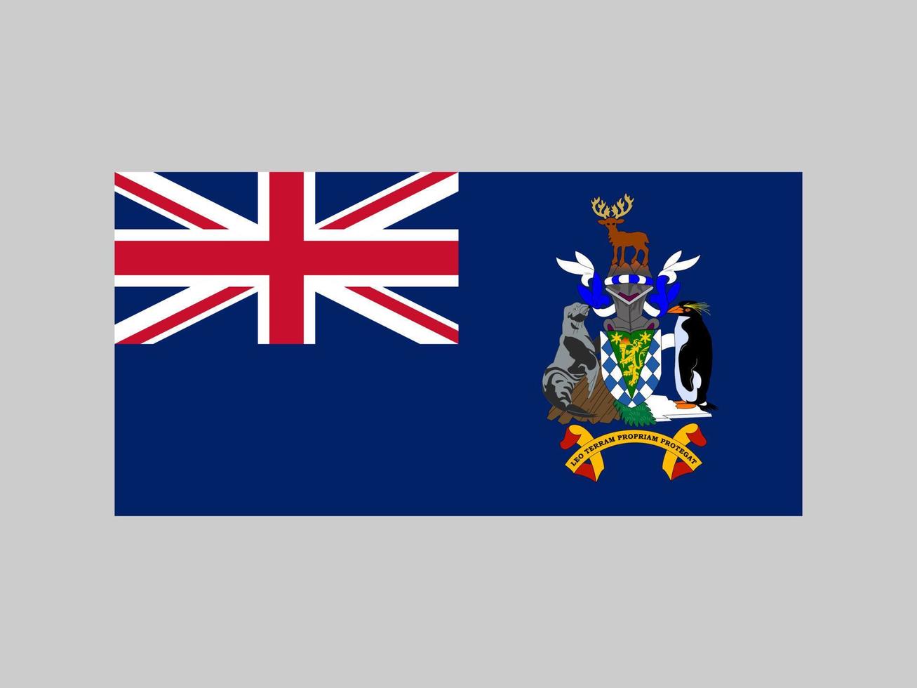 vlag van zuid-georgië en de zuid-sandwicheilanden, officiële kleuren en verhoudingen. vectorillustratie. vector