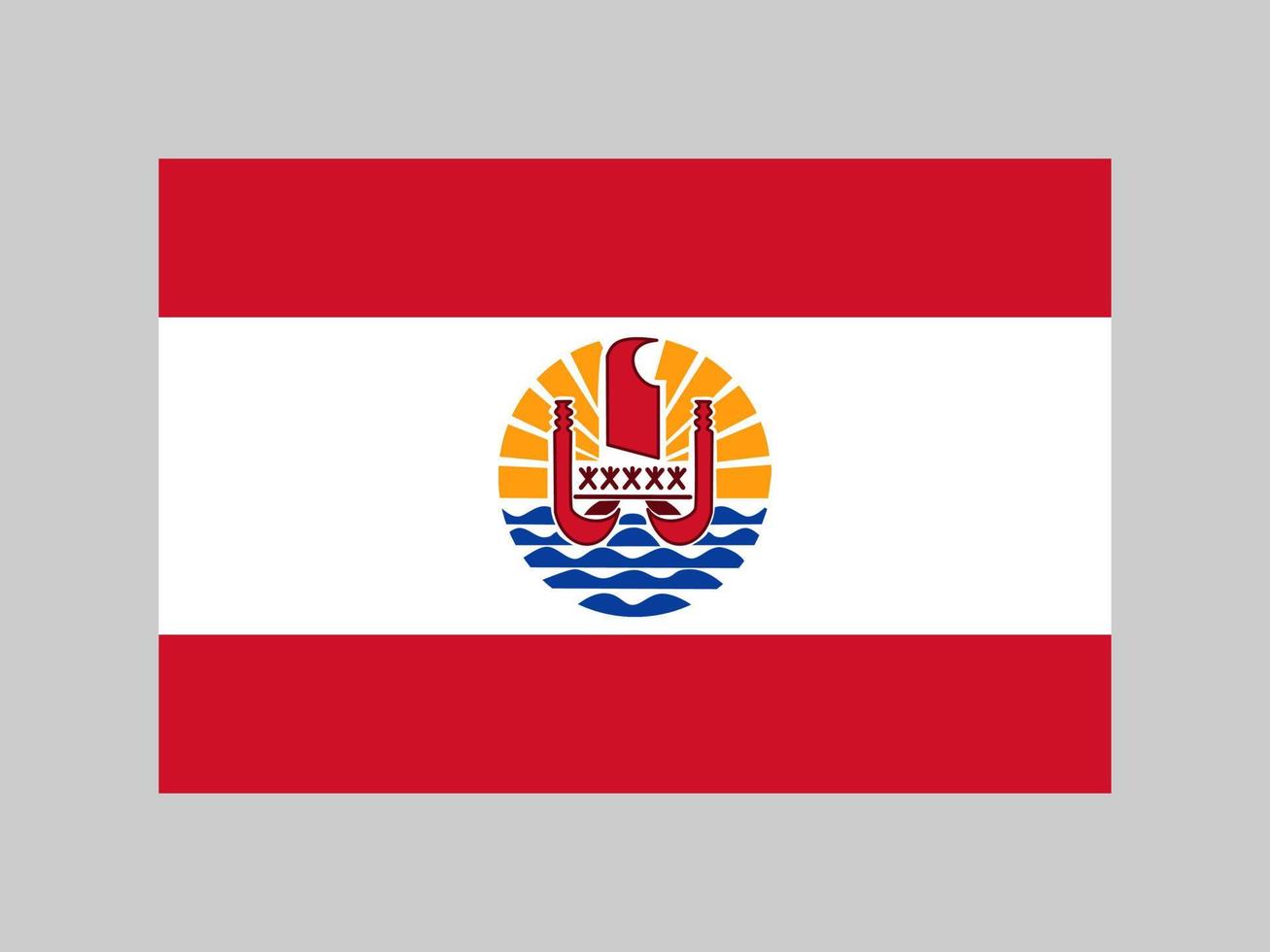 vlag van frans-polynesië, officiële kleuren en verhouding. vectorillustratie. vector