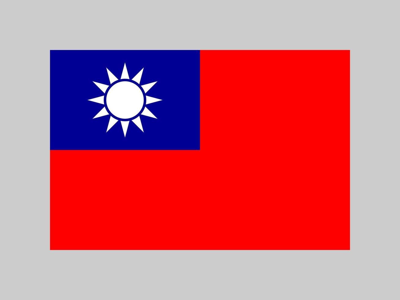 vlag van taiwan, officiële kleuren en verhoudingen. vectorillustratie. vector