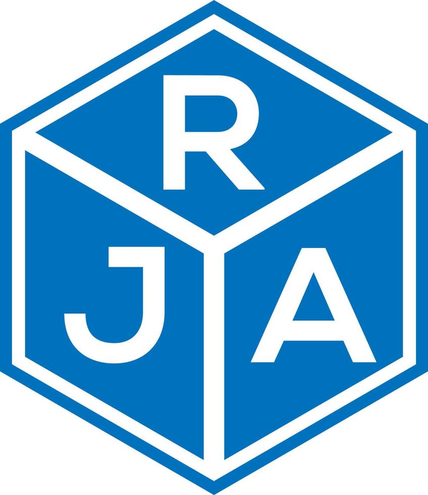 rja brief logo ontwerp op zwarte achtergrond. rja creatieve initialen brief logo concept. rja-briefontwerp. vector