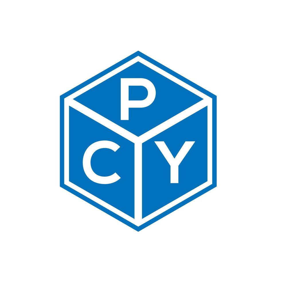 pcy brief logo ontwerp op zwarte achtergrond. pcy creatieve initialen brief logo concept. pcy-briefontwerp. vector