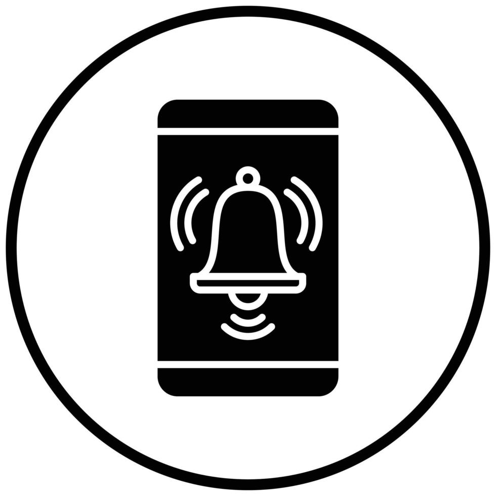 smartphone alarm pictogramstijl vector