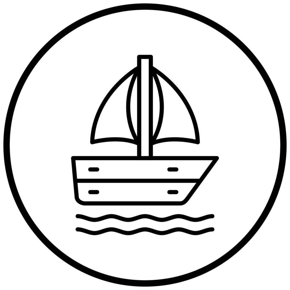 zeilboot pictogramstijl vector