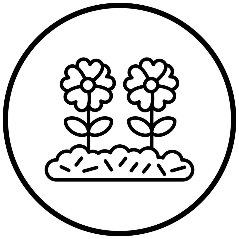 bloem plantage pictogramstijl vector