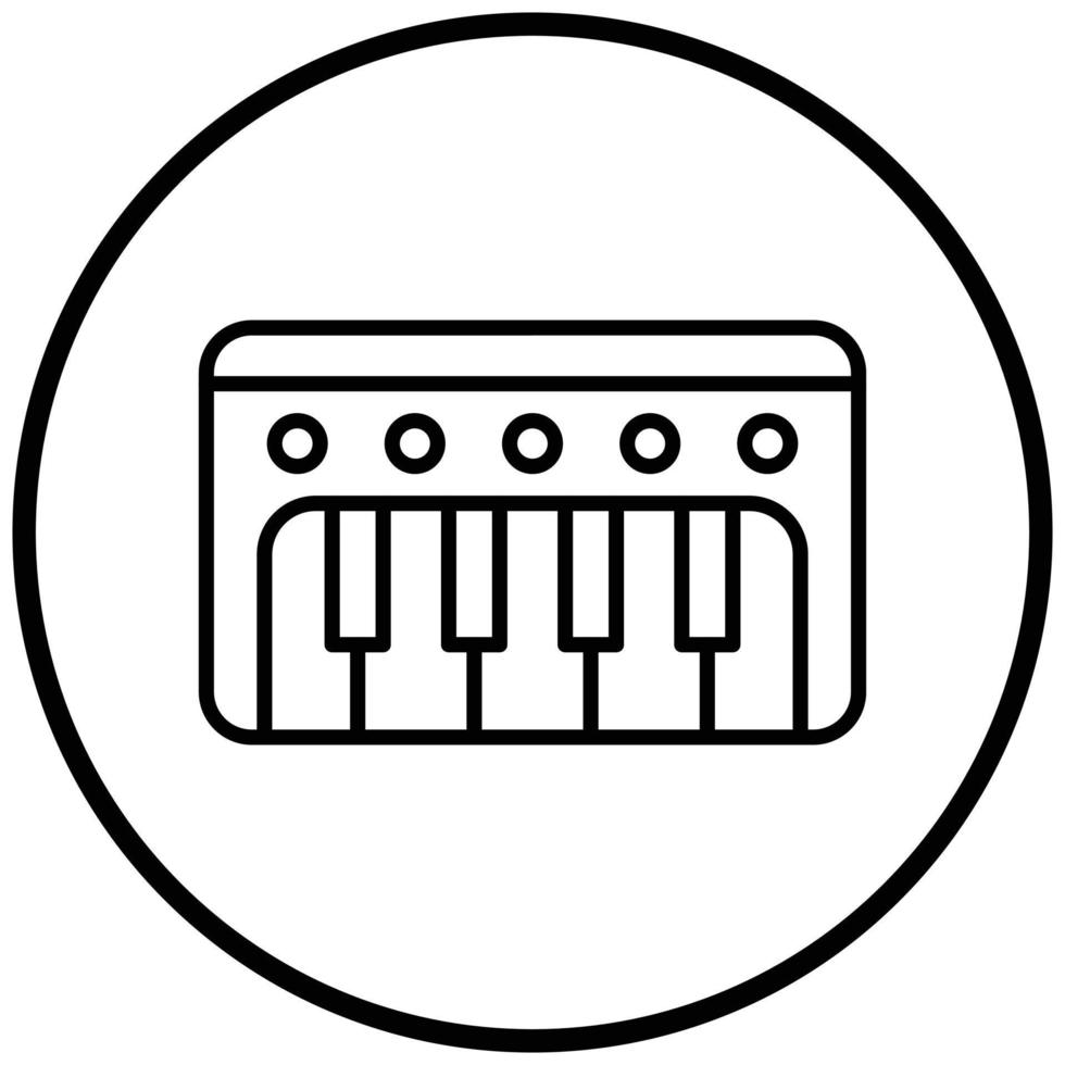 piano toetsenbord pictogramstijl vector
