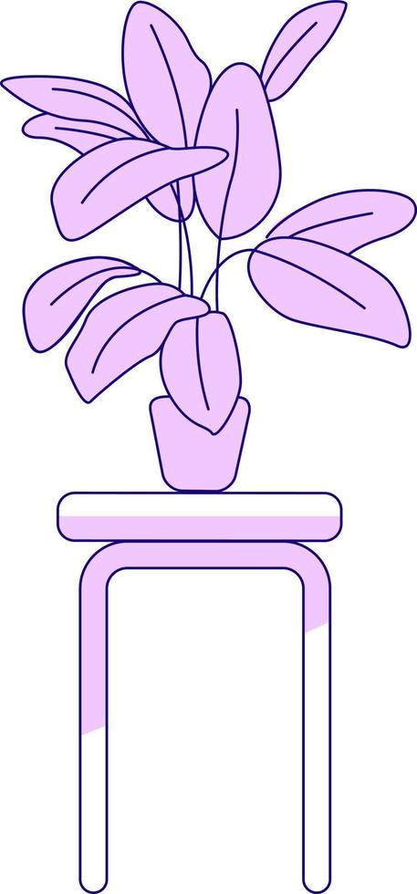 potplant op standaard semi-egale kleur vectorelement vector