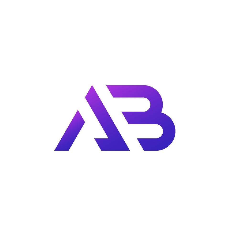 ab brieven logo, monogram op wit vector