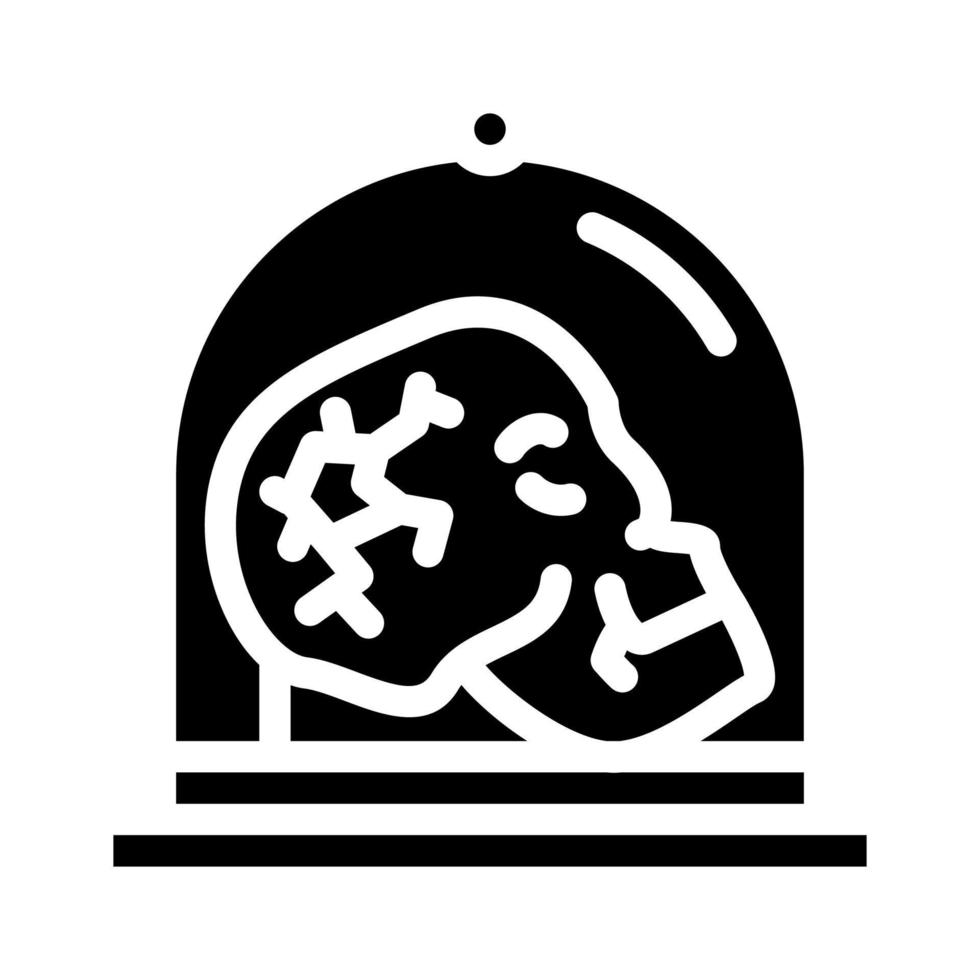 schedel museum exposeren glyph pictogram vectorillustratie vector