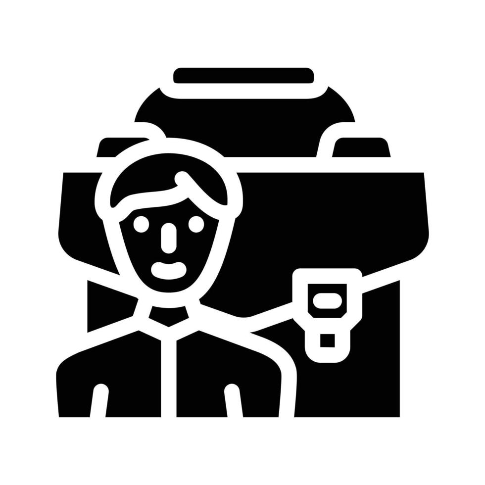 portfolio werknemer glyph pictogram vectorillustratie vector