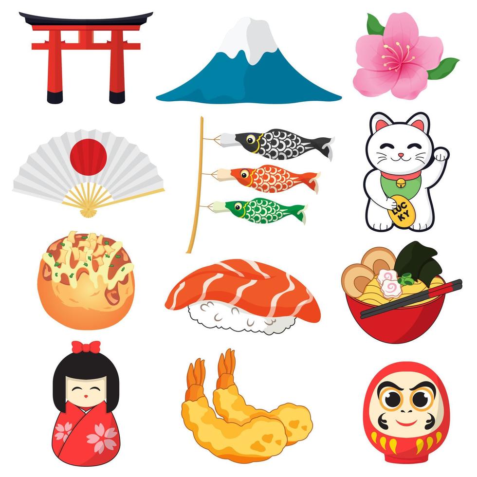 mijlpaal in de Japanse vector van illustratiepictogrammen.