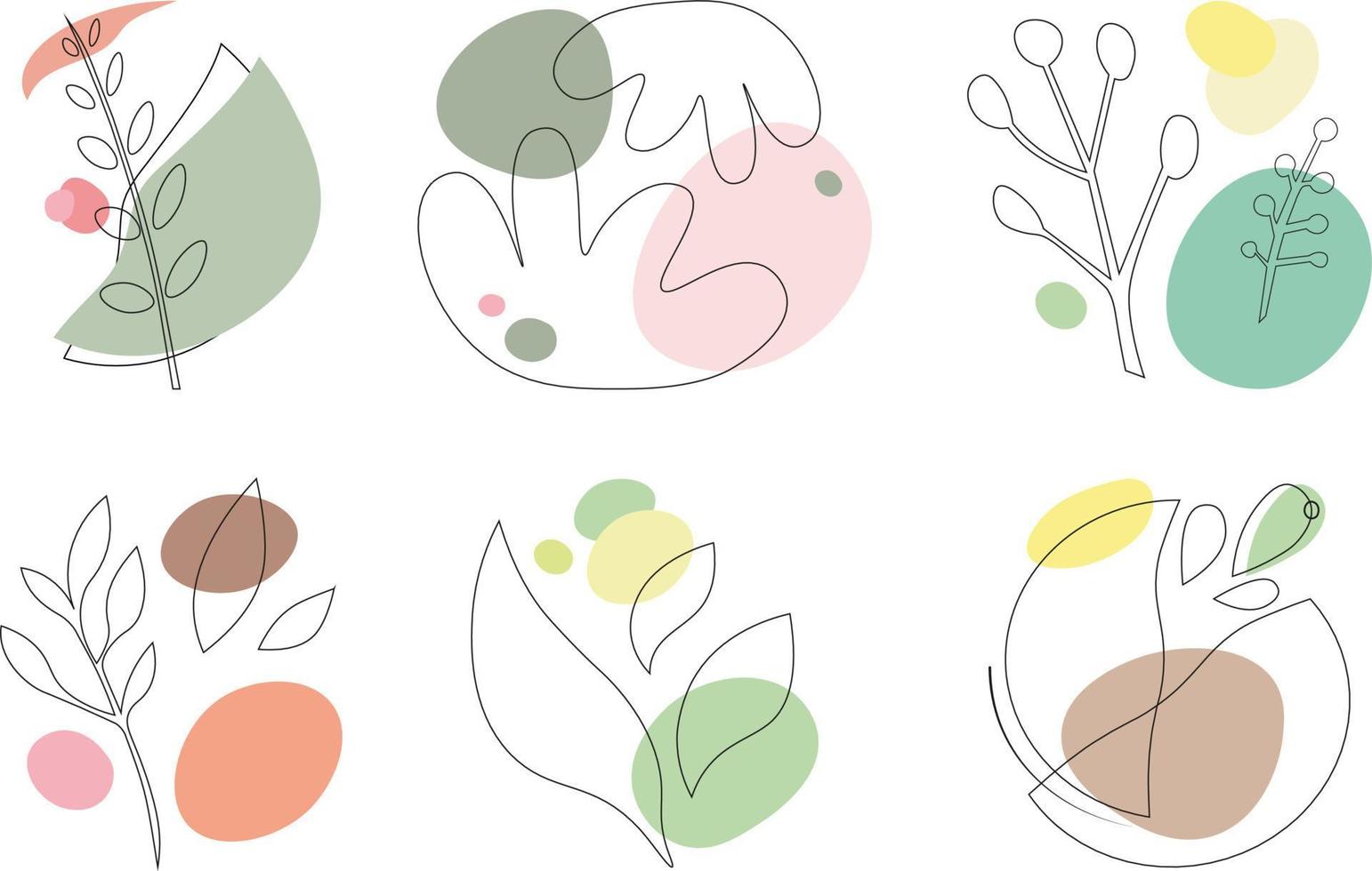 abstracte set van natuur patroon pastel kleuren vector illustratie