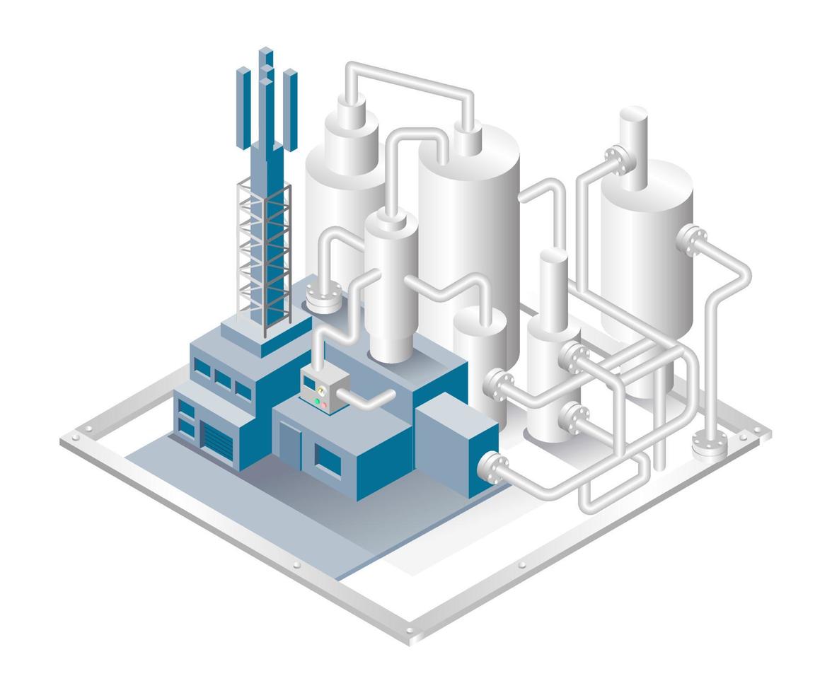 isometrische ontwerp concept illustratie. olie- en gaspijpleidingindustrie vector