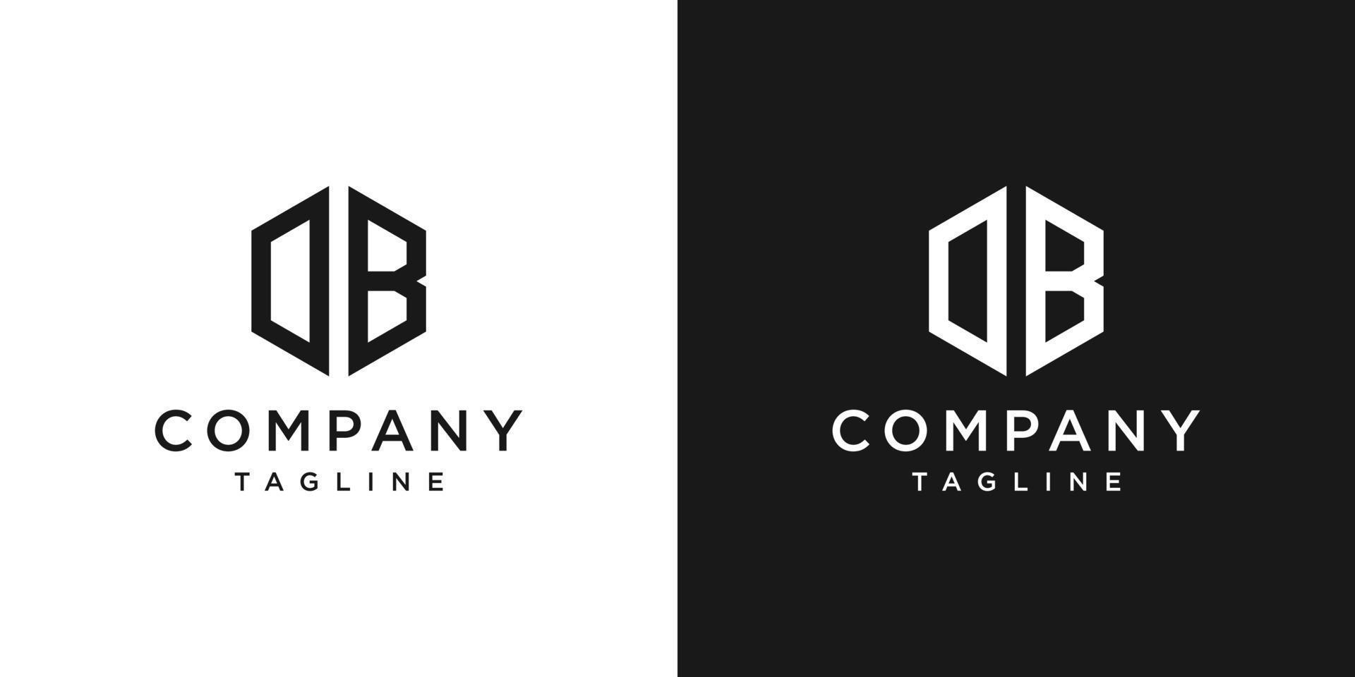 creatieve brief db monogram logo ontwerp pictogrammalplaatje witte en zwarte achtergrond vector