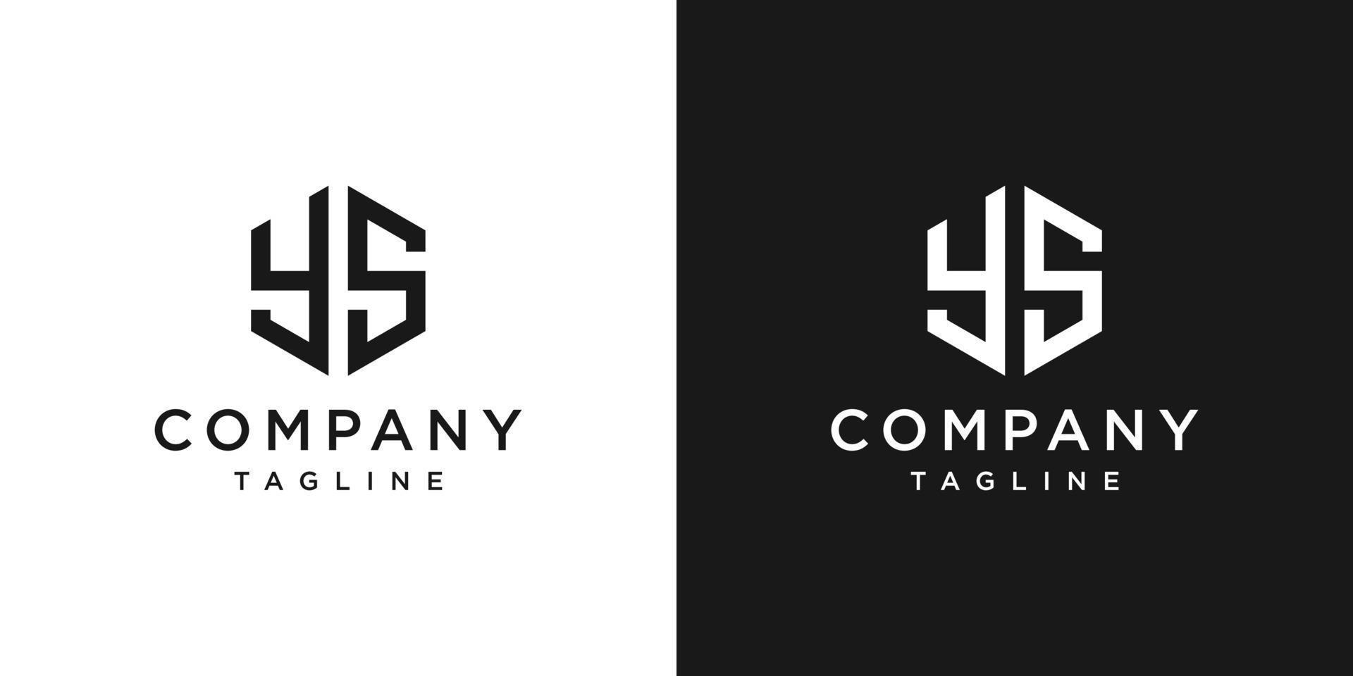 creatieve letter ys monogram logo ontwerp pictogrammalplaatje witte en zwarte achtergrond vector
