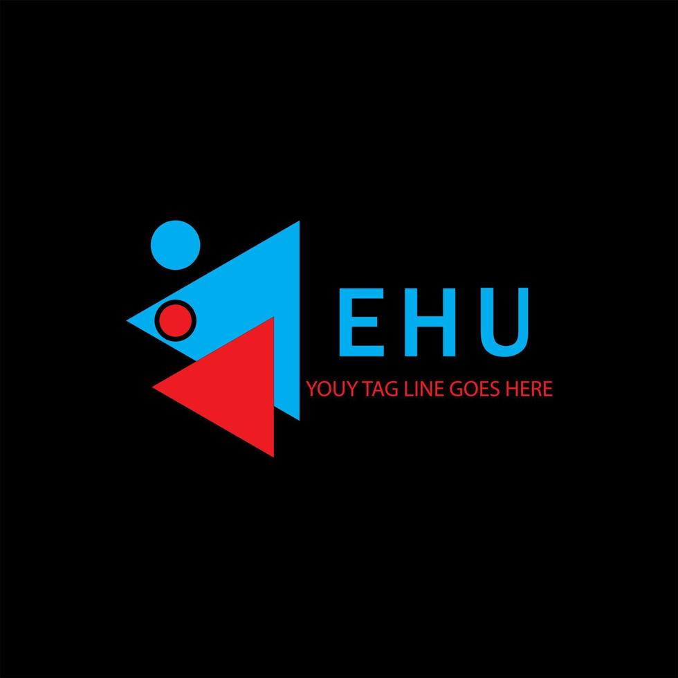 ehu letter logo creatief ontwerp met vectorafbeelding vector