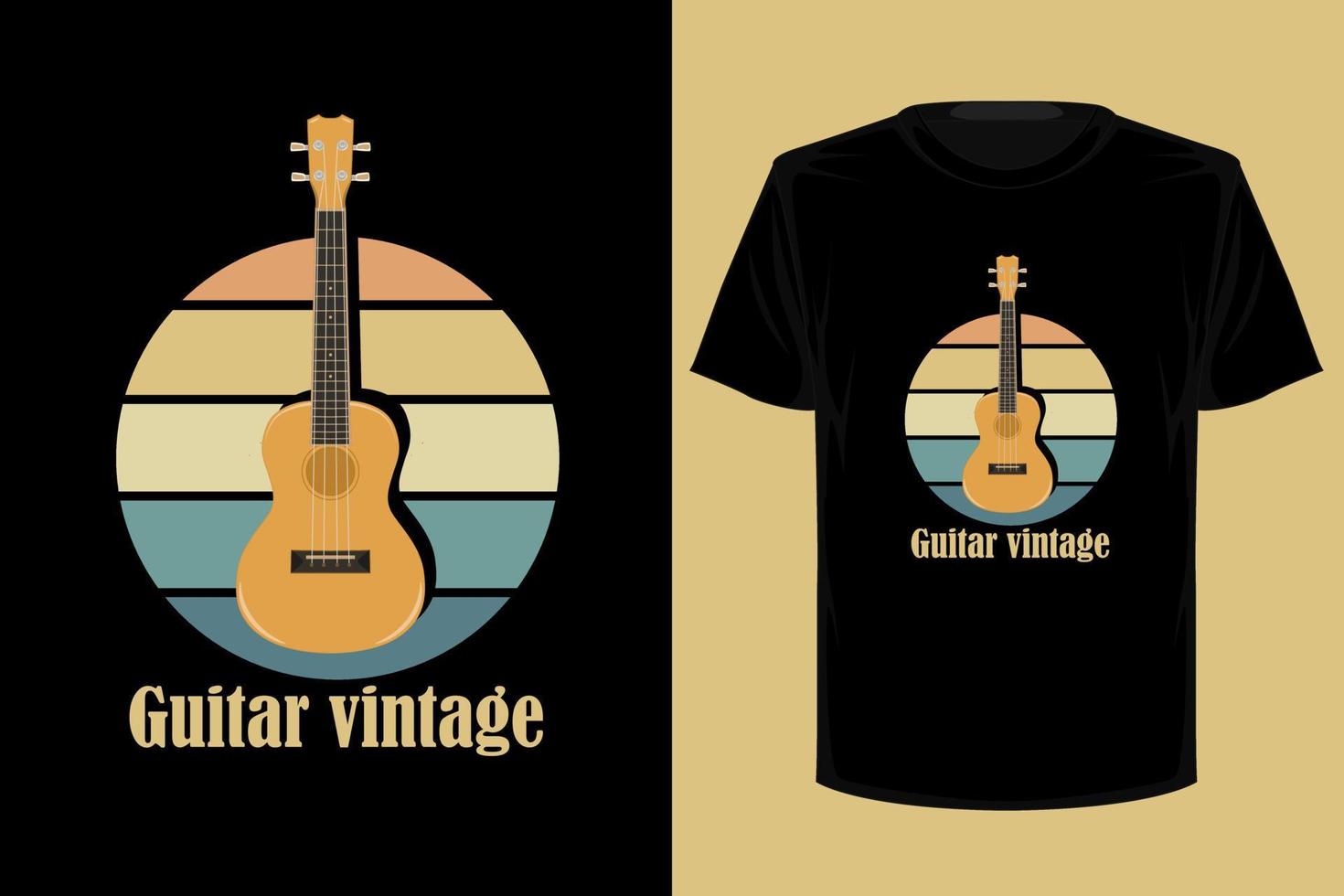 gitaar vintage retro vintage t-shirtontwerp vector