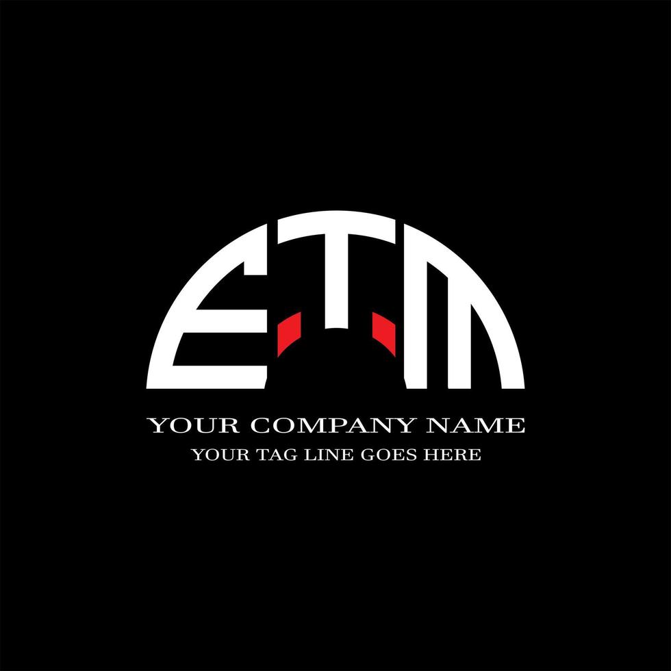 etm letter logo creatief ontwerp met vectorafbeelding vector