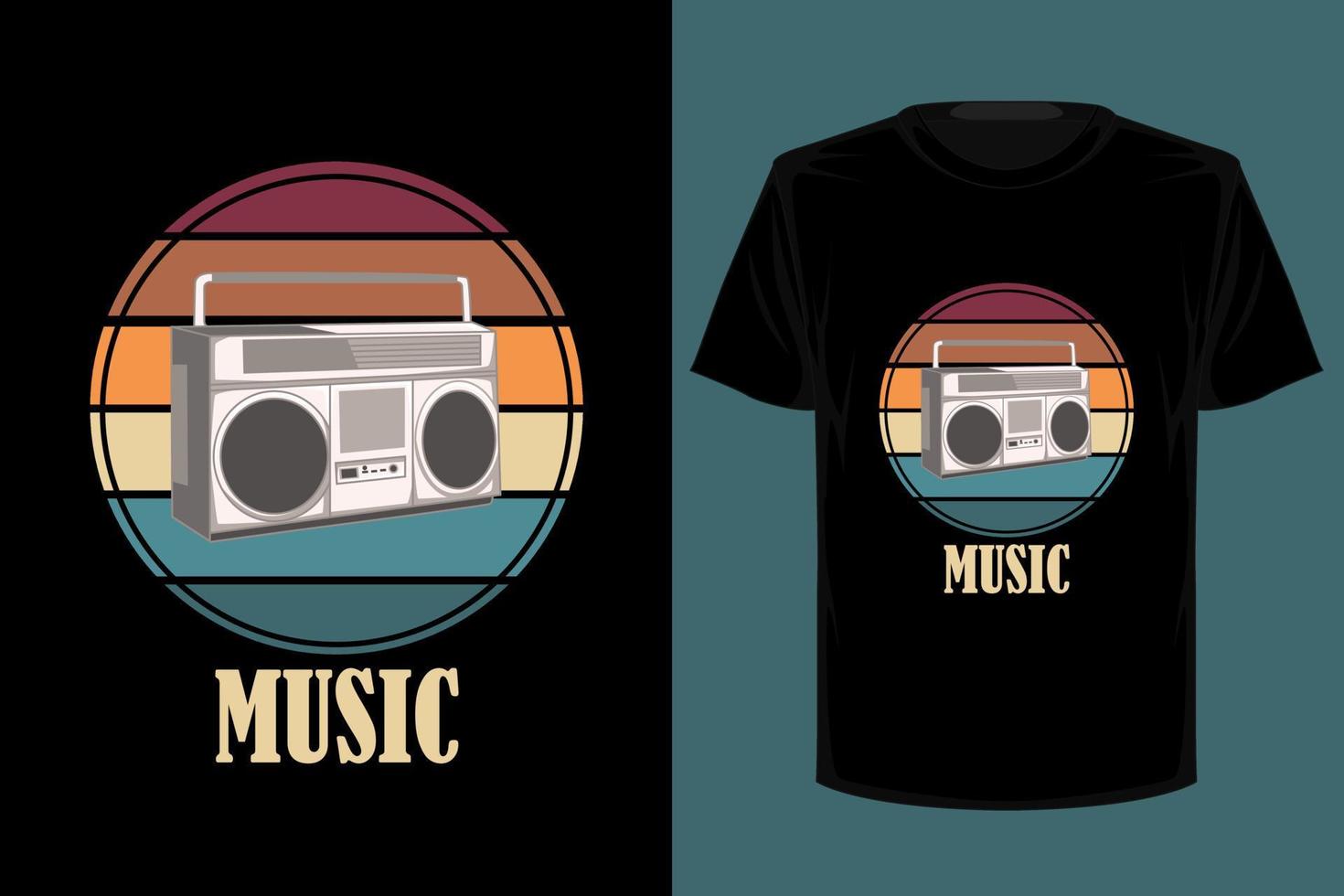 muziek retro vintage t-shirtontwerp vector