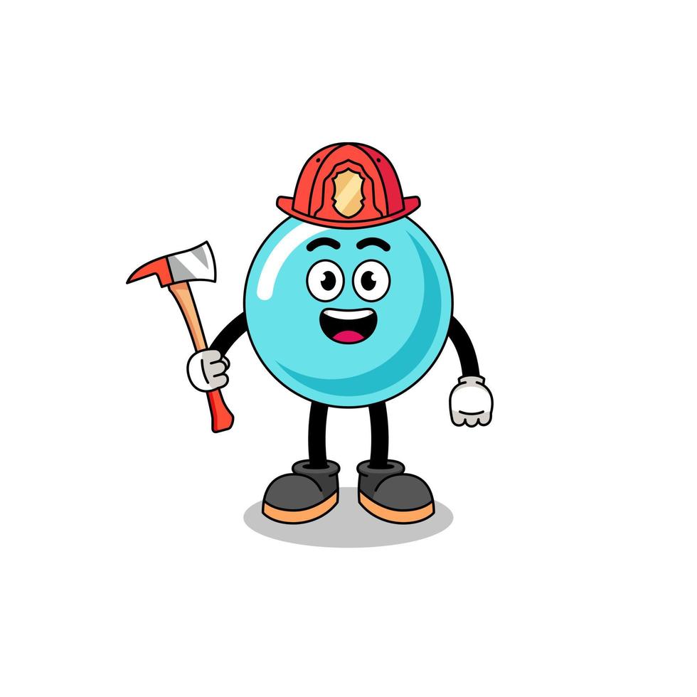 cartoon mascotte van bubble brandweerman vector