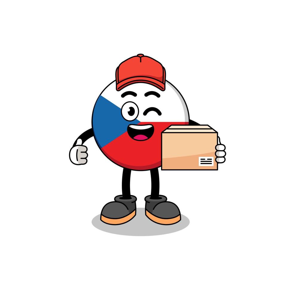 tsjechische republiek mascotte cartoon als koerier vector