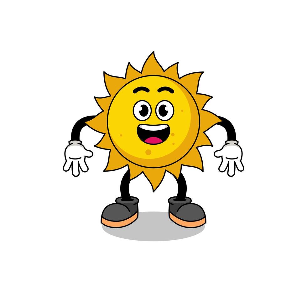 zon cartoon met verrast gebaar vector