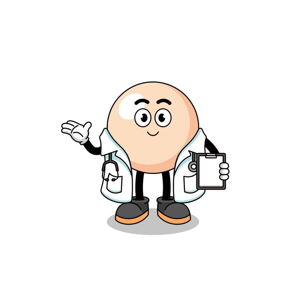 cartoon mascotte van parel dokter vector